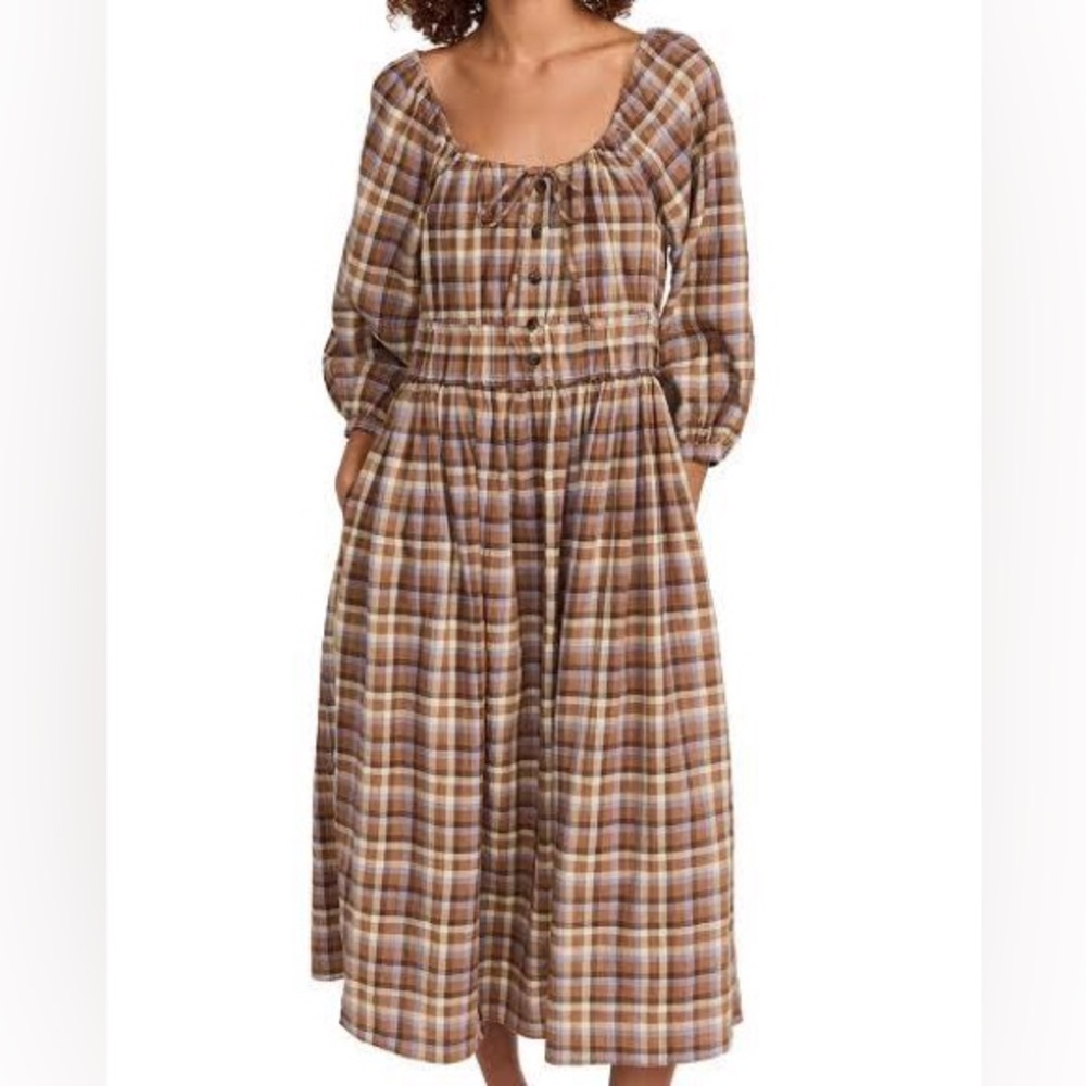 Madewell plaid maxi dress xs NWT